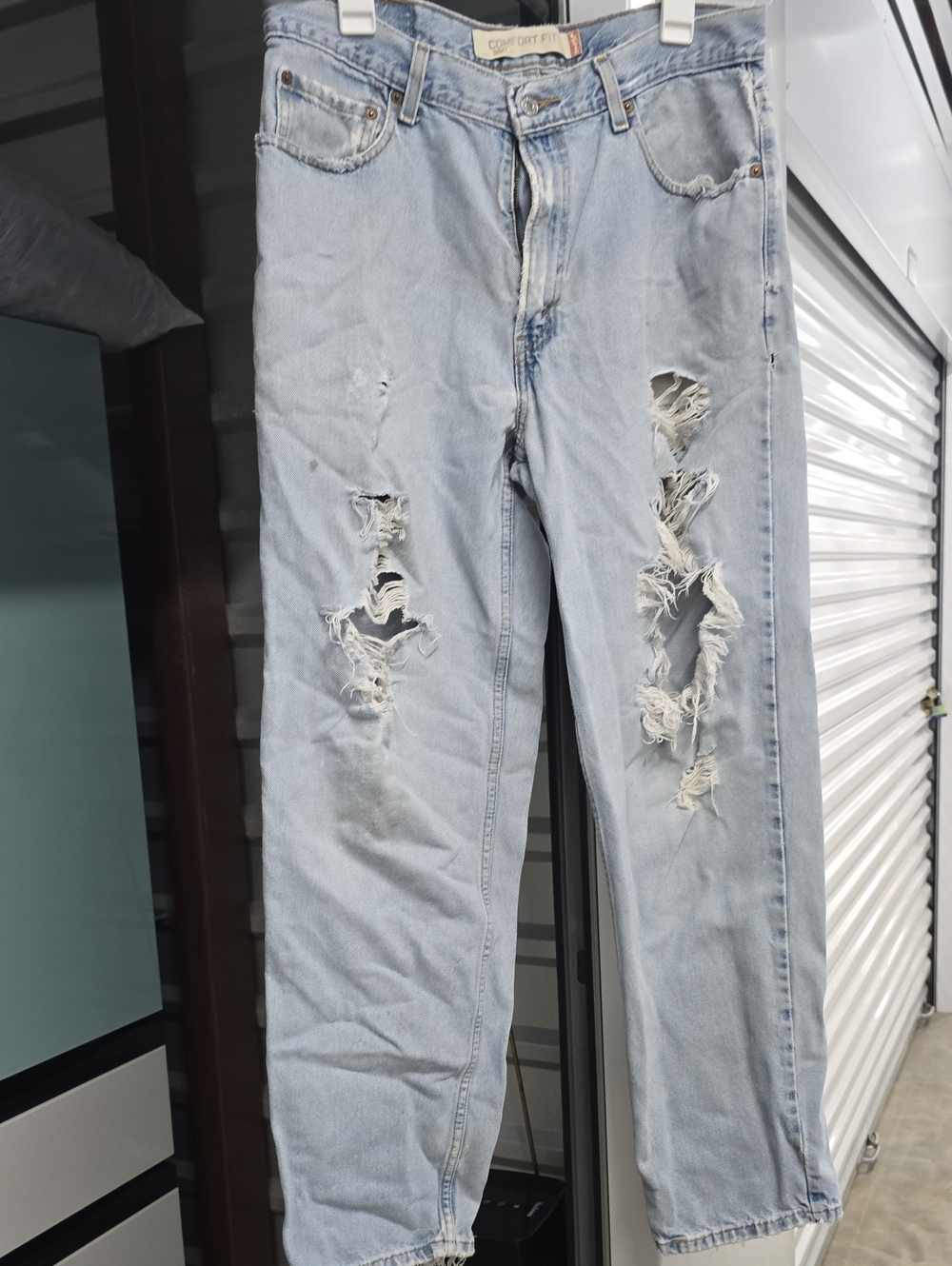 Levi's Light Blue Distressed Boyfriend Jeans